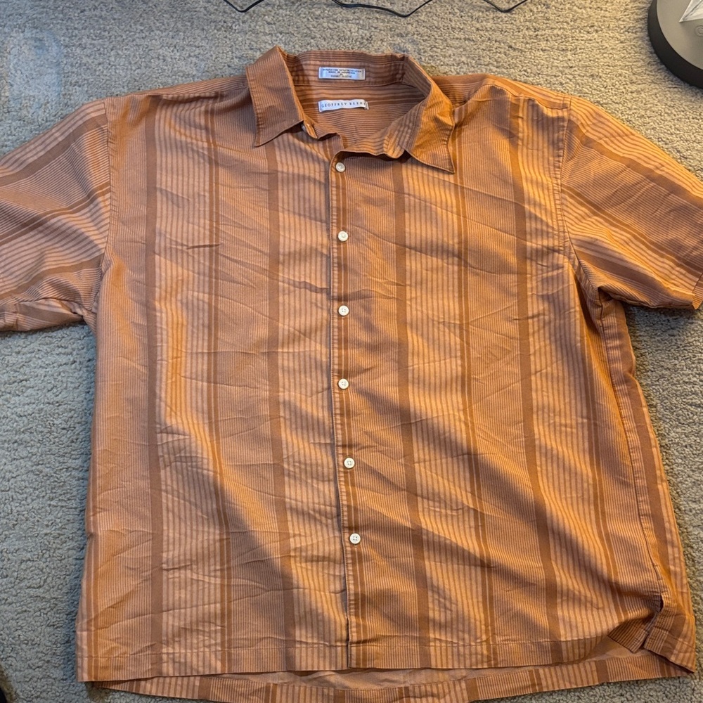 Geoffrey Beene Men's Orange Button Down Shirt